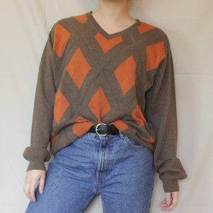 Argyle knit sweater